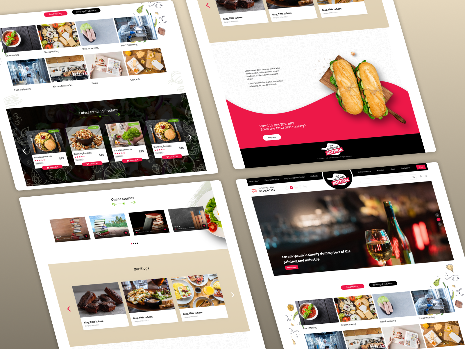 Artisan Bottega — Food & Beverage eCommerce Website UI project preview